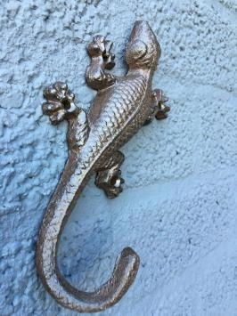 Wanddekoration aus Gusseisen - Salamander - braun - rustikal